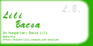 lili bacsa business card